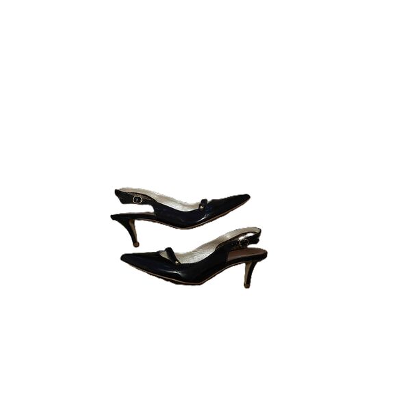 Lilly Pulitzer Navy Blue Pointed Toe Strap Slingback Ballet Flats Womens Shoes - Picture 5 of 8